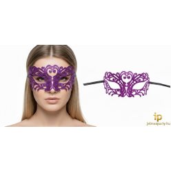   Áttört mintás, glitteres lila álarc – Elegáns velencei maszk