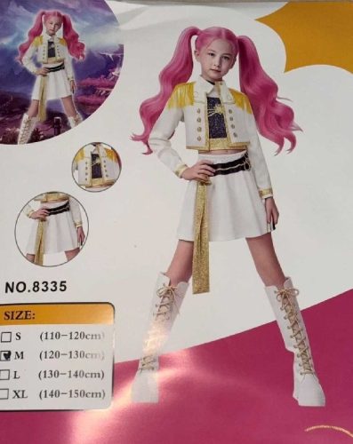 K-pop Demon Hunters Mira jelmez szett – Póló, kabát, szoknya és paróka