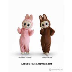 Labubu ihlette plüss gyerek jelmez választható barna és rózsaszín változatban