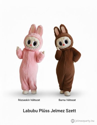 Labubu ihlette plüss gyerek jelmez választható barna és rózsaszín változatban