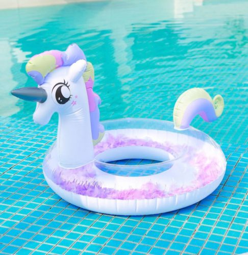 Unicornis úszógumi színes tollal.(90 cm )