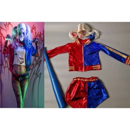 Harley Quinn jelmez szett – Teljes szett parókával és baseballütővel
