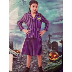   Wednesday Addams Nevermore egyenruha jelmez – Lila-fekete csíkos szett