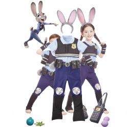 Judy Hopps jelmez kiegészítők: öv, mellény és nyuszifül fejpánt