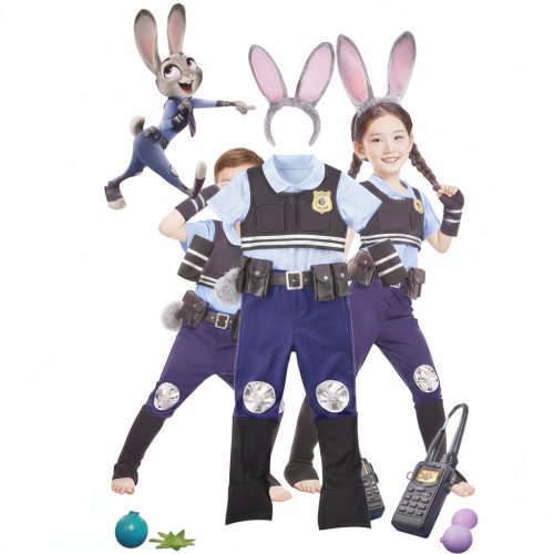 Judy Hopps jelmez kiegészítők: öv, mellény és nyuszifül fejpánt