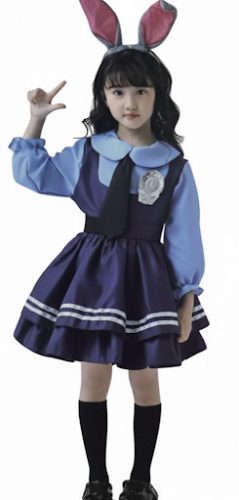 Zootropolis Judy Hopps nyuszi rendőr lány jelmez ruha jelvénnyel és övvel