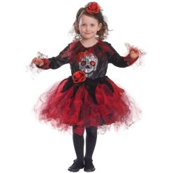 Bristol Novelty red skull tutu csontvázas farsangi jelmez