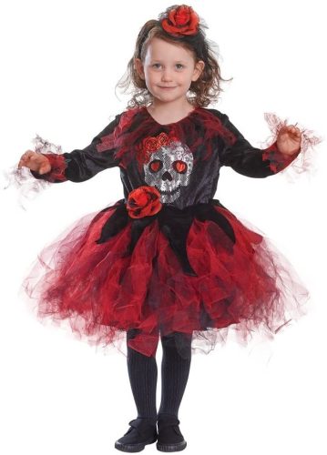 Bristol Novelty red skull tutu csontvázas farsangi jelmez