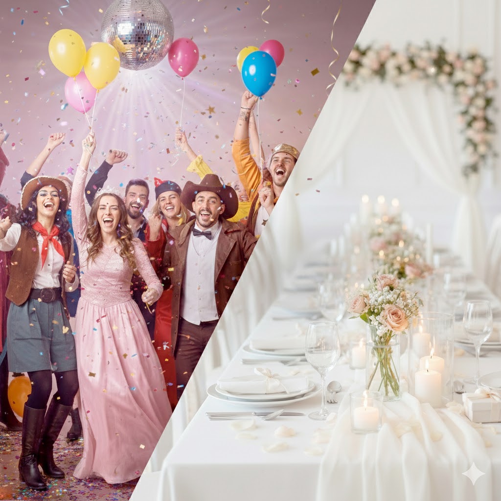 Esküvői dekoráció és party kellékek